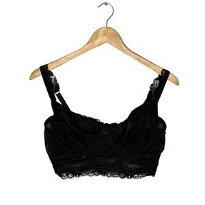 Smart Sexy Black Lace Underwire Bra with Cut-outs Women's Size 38D